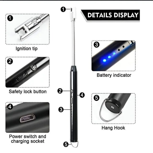 Arc Electric Lighter With USB ( Type C ) Charging & LED Display