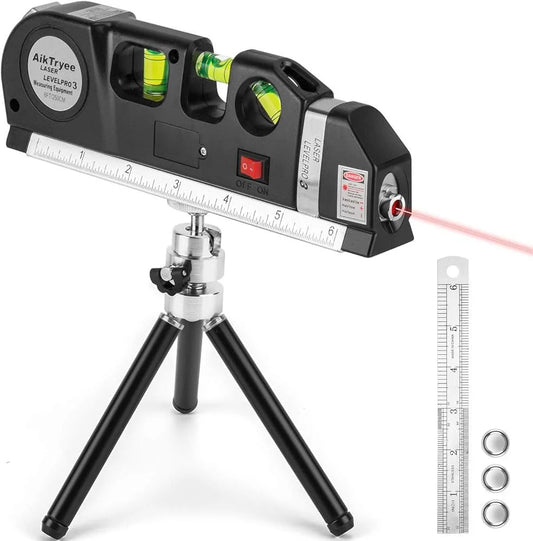 5 in 1 Multi Purpose Laser Level Pro 3, Laser Leveler With Measuring Tape & Laser Beam